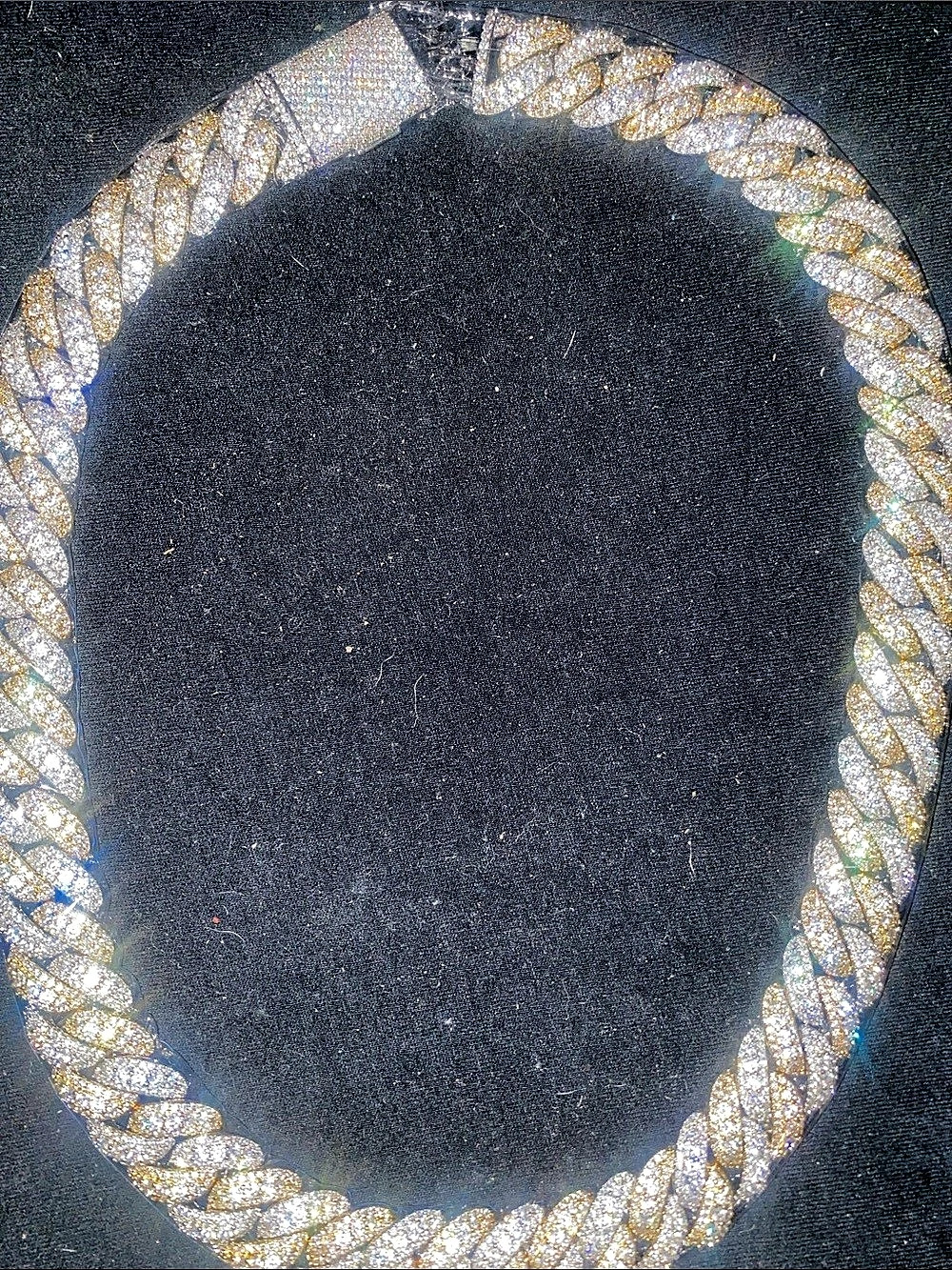 Custom 20mm two tone Vvs Moissanite cuban link chain 24in 925 silver